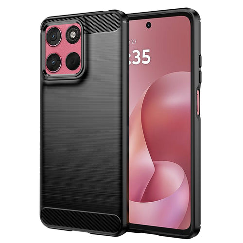 Husa pentru Motorola Moto G57 Power, Techsuit Carbon Silicone, negru