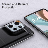 Husa pentru Motorola Moto G57 Power, Techsuit Carbon Silicone, negru