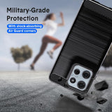 Husa pentru Motorola Moto G57 Power, Techsuit Carbon Silicone, negru