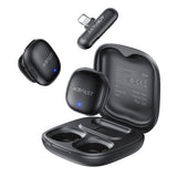 Microfon Acefast Microfoane lavaliera wireless (R1), Lightning, HD 360°Sound, AI Reducere zgomot, 750mAh, Ultra-low Latency, negru
