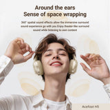Casti wireless Acefast Wireless Headset (H5), Type-C, Bluetooth 5.4, ANC, Reducere zgomot, 3D Sense, 500mAh, Professional Hi-Fi, alb