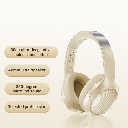 Casti wireless Acefast Wireless Headset (H5), Type-C, Bluetooth 5.4, ANC, Reducere zgomot, 3D Sense, 500mAh, Professional Hi-Fi, alb