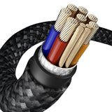 Cablu Lito de date Transparent (LD01), Type-C to Lightning, Incarcare rapida 27W, Braided, Auriu Plated Interface, 1.2m, negru
