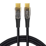 Cablu Lito de date Transparent (LD01), Type-C to Type-C, Incarcare rapida 60W, Braided, Auriu Plated Interface, 1.2m, negru