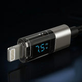 Cablu Lito de date (LD09CL), Lightning to Type-C, 36W High Speed Charging, Afisaj LED, 1.2m, negru