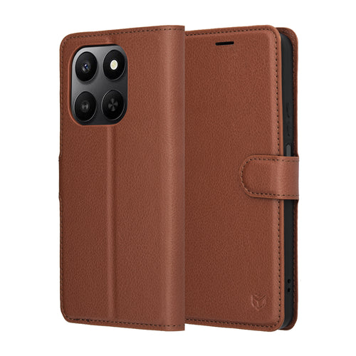 Husa pentru Honor 400 Smart 5G, Techsuit Leather Folio, maro