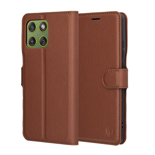 Husa pentru Motorola Edge 70, Techsuit Leather Folio, maro