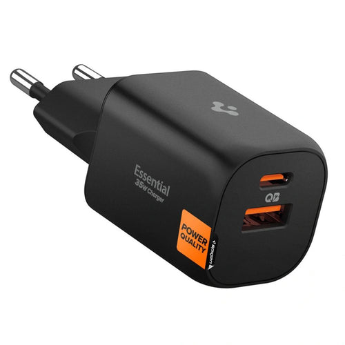 Incarcator retea Spigen Essential EE352EU (ACH09463), USB, Type-C, Incarcare rapida, Quantum Boost, 35W, negru