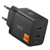 Incarcator retea Spigen Essential EE472EU (ACH09457), 2x Type-C, Incarcare rapida, Quantum Boost, 47W, negru