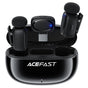 Microfon Acefast Microfoane lavaliera wireless (R2), Type-C, 360°, Reducere zgomot, Dual-mic Rec, 300mAh, Ultra-low Latency, negru