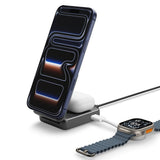 Incarcator wireless Spigen Essential EF302MOQ (ACH10399), MagSafe, Incarcare rapida, Qi2.2, Type-C, Pliabil, 25W, gri
