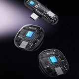 Microfon Yesido (2 pack) Microfoane lavaliera wireless (KR21), 3in1 Receiver, Type-C, AI Reducere zgomot, 98dB SNR, 2.4GHz, negru