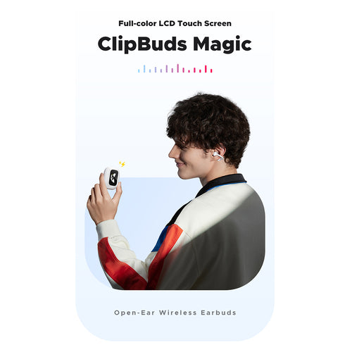 Casti wireless UGREEN Earbuds HiTune S6 ClipBuds Magic WS208 (55136), cu Display, Bluetooth 5.4, Reducere zgomot, Low Latency, alb