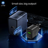 Incarcator retea Lito (LC24T), cu Type-C Cable Included, Type-C, USB Output, PD65W, GaN, PC Fireproof, EU Plug, negru