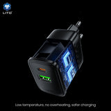Incarcator retea Lito (LC24T), cu Type-C Cable Included, Type-C, USB Output, PD65W, GaN, PC Fireproof, EU Plug, negru