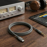 Adaptor, Techsuit Premium Cable Soundflex Ac4 Type-C to 3 5mm Jack Hi Fi Quality DAC Chip Silica Gel 1m Koff A3d2de, Gri