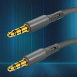 Adaptor, Techsuit Premium Cable Soundflex Ac3 3 5mm to Jack Hi Fi Quality Silica Gel 1m Koff A3d2de, Gri