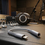 Adaptor Techsuit Premium Adaptor Cablu Soundflex (AC2), Lightning to 3.5mm Jack, Hi-Fi Quality, Silica Gel, Gri