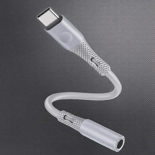 Adaptor Techsuit Premium Adaptor Cablu Soundflex (AC1), Type-C to 3.5mm Jack, Hi-Fi Quality, DAC Chip, Silica Gel