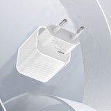 Incarcator retea Blueo Dual Port, 1x USB, 1x Type-C, GaN Technology, Incarcare rapida, Elegant Finish, PD3.0, 35W, alb