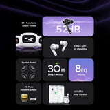 Casti wireless UGREEN HiTune T6 Magic WS211 (55137), LCD Color Screen, Bluetooth 5.4, ANC, Gaming Mode, 500mAh, alb
