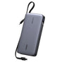 Baterie externa UGREEN PB552 (55995B), Incarcare rapida, Afisaj digital, USB, USB-C, Built-In 2x USB-C Cable, 165W, 25000mAh, gri