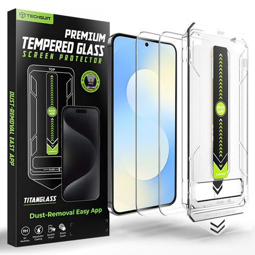 Folie de protectie pentru Samsung Galaxy S25 FE, Techsuit [Fingerprint Unlock Compatible] TitanGlass CrystalHD (2 pack)