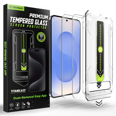 Folie de protectie pentru Samsung Galaxy S24, Techsuit [Fingerprint Unlock Compatible] TitanGlass CrystalHD (2 pack)