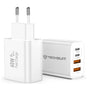 Incarcator retea Techsuit Premium PowerXQuad (CH4), 2x PD20W Type-C, 2x USB 3.1A, Super Incarcare rapida Travel Adapter 40W, alb