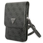 Guess Universal Phone Pouch Zip Triangle 4G (GUWBP4TMGR), Universal, reglabil Strap, Eco-Leather, 2 Large, 4 Small Pocket, Negru