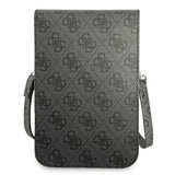 Guess Universal Phone Pouch Zip Triangle 4G (GUWBP4TMGR), Universal, reglabil Strap, Eco-Leather, 2 Large, 4 Small Pocket, Negru