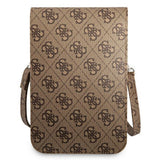 Guess Universal Phone Pouch Zip Triangle 4G (GUWBP4TMBR), Universal, reglabil Strap, Eco-Leather, 2 Large, 4 Small Pocket, Maro