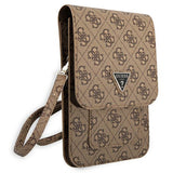 Guess Universal Phone Pouch Zip Triangle 4G (GUWBP4TMBR), Universal, reglabil Strap, Eco-Leather, 2 Large, 4 Small Pocket, Maro