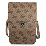 Guess Universal Phone Pouch Zip Triangle 4G (GUWBP4TMBR), Universal, reglabil Strap, Eco-Leather, 2 Large, 4 Small Pocket, Maro