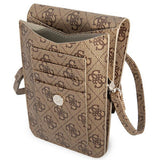 Guess Universal Phone Pouch Zip Triangle 4G (GUWBP4TMBR), Universal, reglabil Strap, Eco-Leather, 2 Large, 4 Small Pocket, Maro
