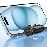 Incarcator auto UGREEN EC305 (25845), USB, Type-C, 30W, LED Light, Practical Design, negru