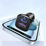 Incarcator auto UGREEN EC305 (25845), USB, Type-C, 30W, LED Light, Practical Design, negru