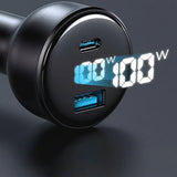 Incarcator auto Havit (CC100W), USB, Type-C, PD100W, PC, cu Afisaj digital, negru