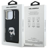 Husa pentru iPhone 16 Pro Max, Karl Lagerfeld IML Aquarelle Karl & Logo MagSafe (KLHCP16XHMKIAQK), cenusiu