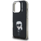 Husa pentru iPhone 16 Pro Max, Karl Lagerfeld IML Aquarelle Karl & Logo MagSafe (KLHCP16XHMKIAQK), cenusiu