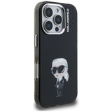 Husa pentru iPhone 16 Pro, Karl Lagerfeld IML Aquarelle Karl & Logo MagSafe (KLHCP16LHMKIAQK), cenusiu