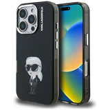 Husa pentru iPhone 16 Pro, Karl Lagerfeld IML Aquarelle Karl & Logo MagSafe (KLHCP16LHMKIAQK), cenusiu