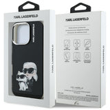 Husa pentru iPhone 16 Pro Max, Karl Lagerfeld IML Aquarelle Karl & Choupette (KLHCP16XHMKCAQK), bleu