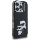 Husa pentru iPhone 16 Pro Max, Karl Lagerfeld IML Aquarelle Karl & Choupette (KLHCP16XHMKCAQK), bleu