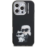Husa pentru iPhone 16 Pro Max, Karl Lagerfeld IML Aquarelle Karl & Choupette (KLHCP16XHMKCAQK), bleu