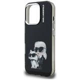 Husa pentru iPhone 16 Pro Max, Karl Lagerfeld IML Aquarelle Karl & Choupette (KLHCP16XHMKCAQK), bleu