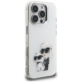 Husa pentru iPhone 16 Pro, Karl Lagerfeld IML Aquarelle Karl & Choupette (KLHCP16LHMKCAQH), bordo
