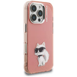 Husa pentru iPhone 16 Pro, Karl Lagerfeld IML Aquarelle Choupette Logo (KLHCP16LHMCHAQP), bej