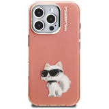 Husa pentru iPhone 16 Pro, Karl Lagerfeld IML Aquarelle Choupette Logo (KLHCP16LHMCHAQP), bej