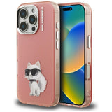 Husa pentru iPhone 16 Pro, Karl Lagerfeld IML Aquarelle Choupette Logo (KLHCP16LHMCHAQP), bej